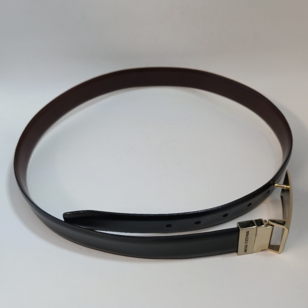 Donald J Trump Men's Black Leather Dress Belt Size 36/90